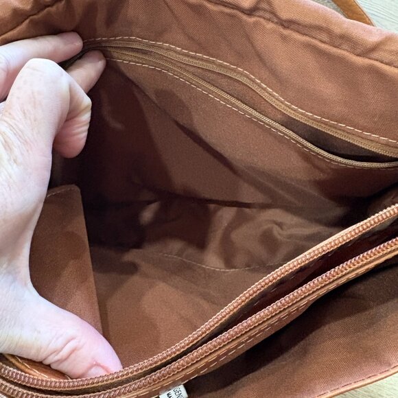 Piel Leather Large Handbag with Organizer Crossbody – Saddle Brown - Picture 14 of 15